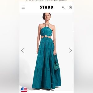 STAUD Dome Dress - turquoise, size small. NEW WITH TAGS!